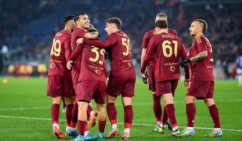 Roma Dominates Sampdoria:  Path To Quarterfinals Secured